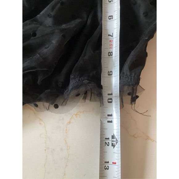 SHEIN Polka Dot Lace Contrast Mesh Crop Top Sz 4X Black - Picture 8 of 8